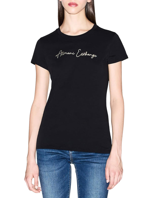 A|X Armani Exchange T-shirt Donna Mod. XW001457 MC021 Nero