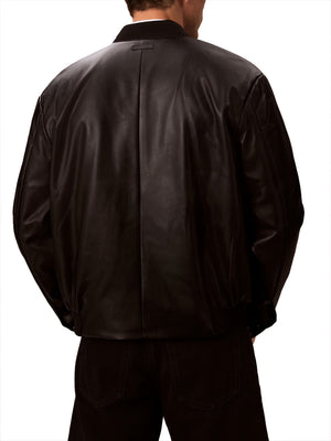Calvin Klein Jeans Giubbotto pelle Uomo Mod. LV04RC407G UB1 BLACK