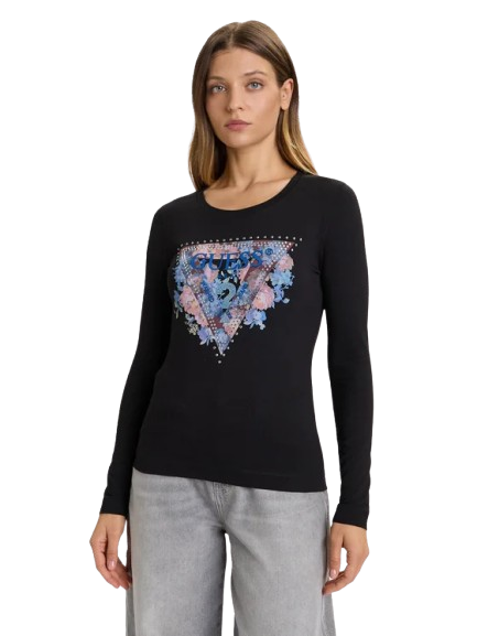 Guess T-shitr ml Donna Mod. W5BI74 J1314 JBLK Nero