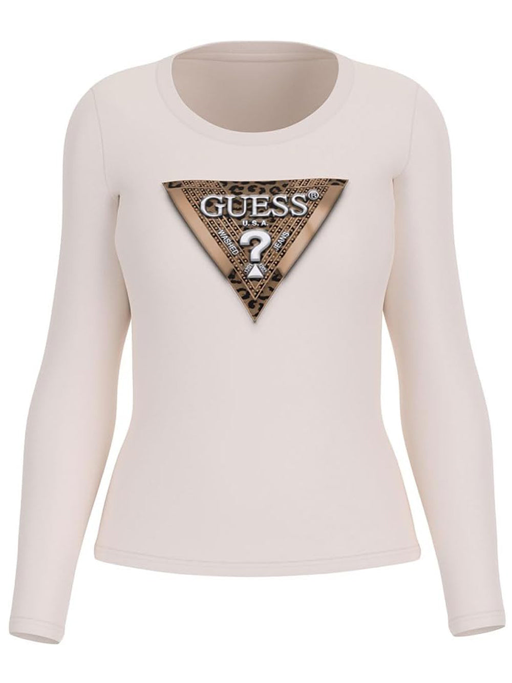 Guess T-shitr Manica Lunnga Donna Mod. W5BI75 J1314 G012 Panna