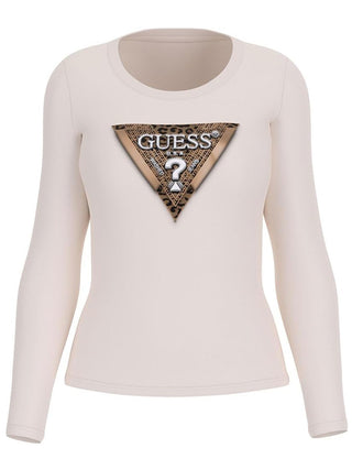 Guess T-shitr Manica Lunnga Donna Mod. W5BI75 J1314 G012 Panna