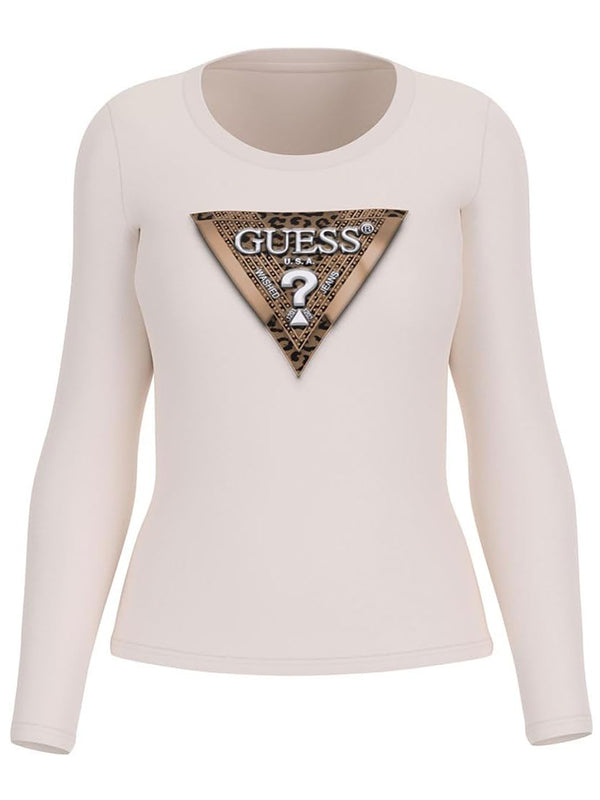 Guess T-shitr Manica Lunnga Donna Mod. W5BI75 J1314 G012 Panna