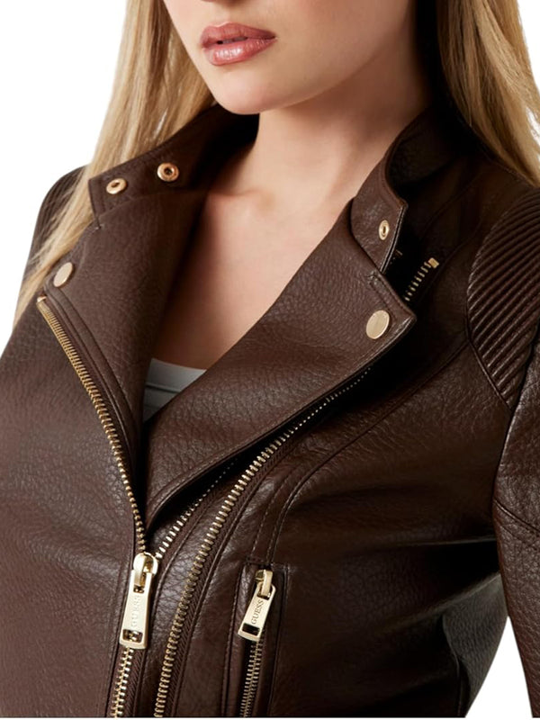 Guess Giubbotto pelle Donna Mod. W5YL19 WHDS0 FN09 Moro
