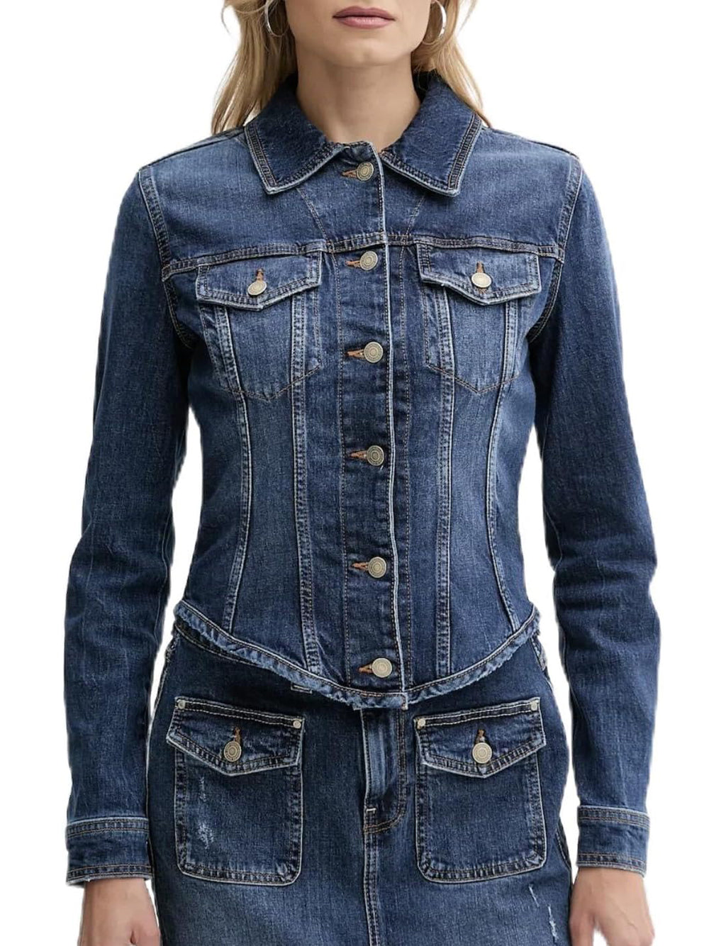 Guess Giubbotto corto Donna Mod. W5YN49 D5QP4 TGLG Denim