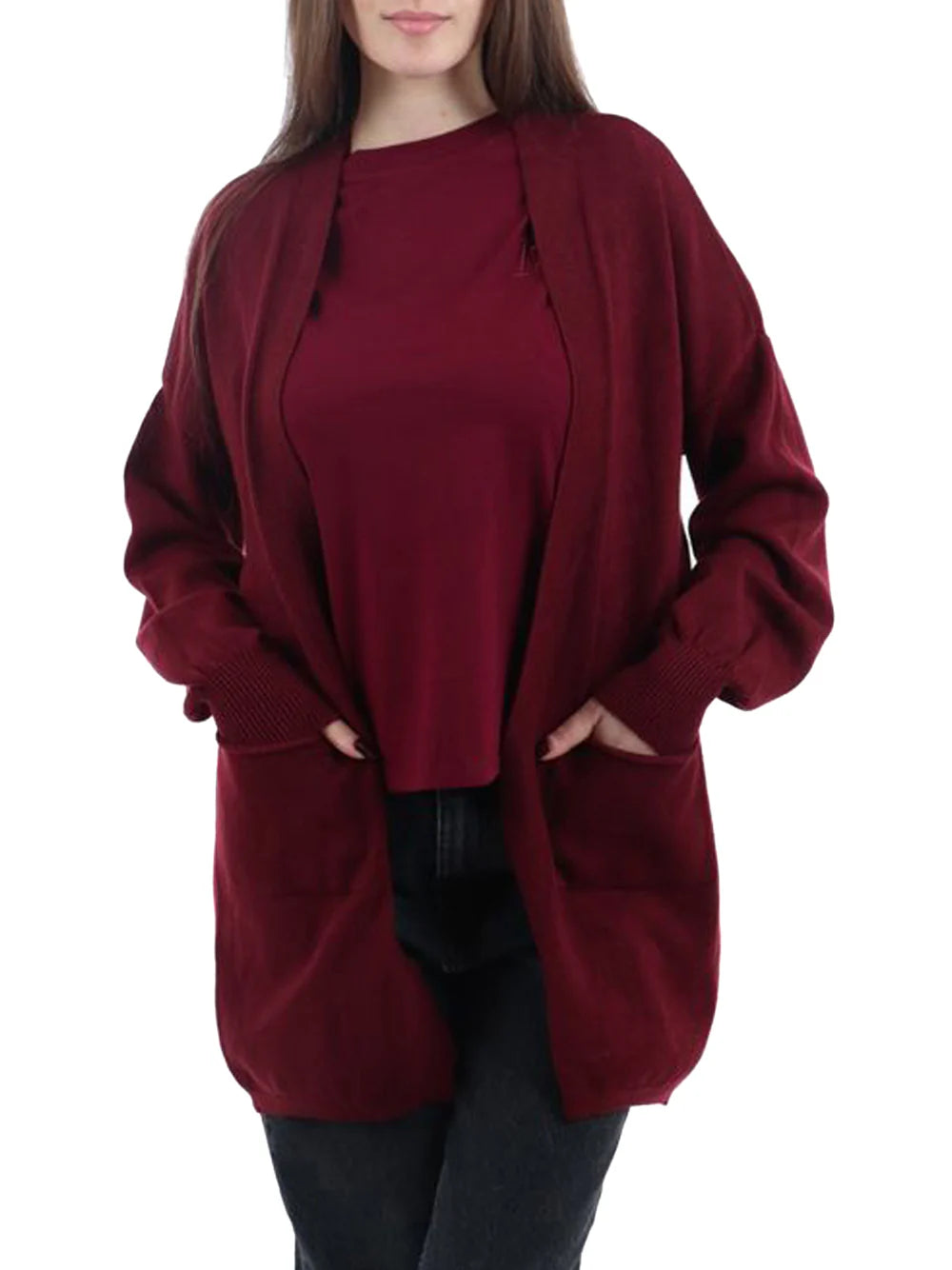 I AM Cardigan Donna Mod. 22609 BORDO2051 Bordeau