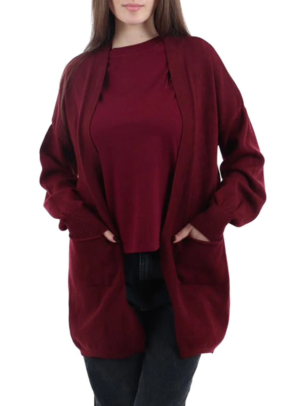I AM Cardigan Donna Mod. 22609 BORDO2051 Bordeau