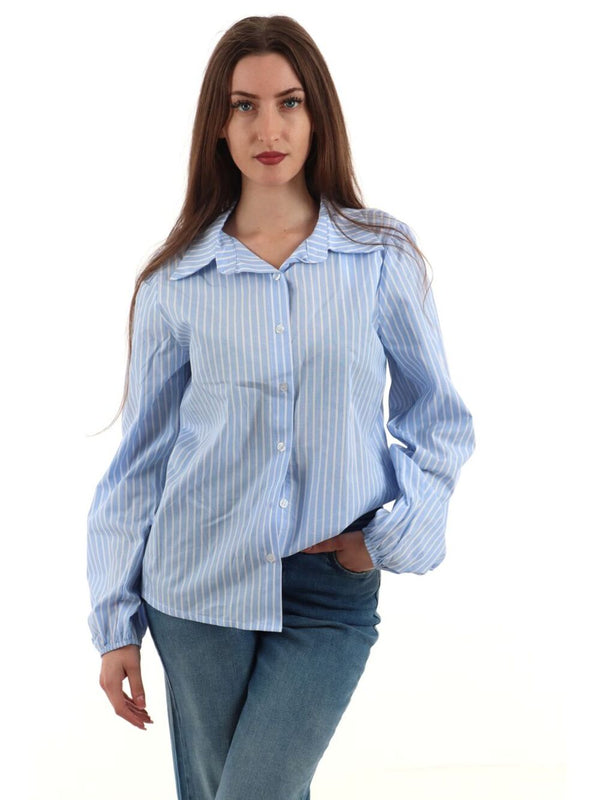 I AM Camicia Donna Mod. 24416 RIGHE CELESTE Celeste