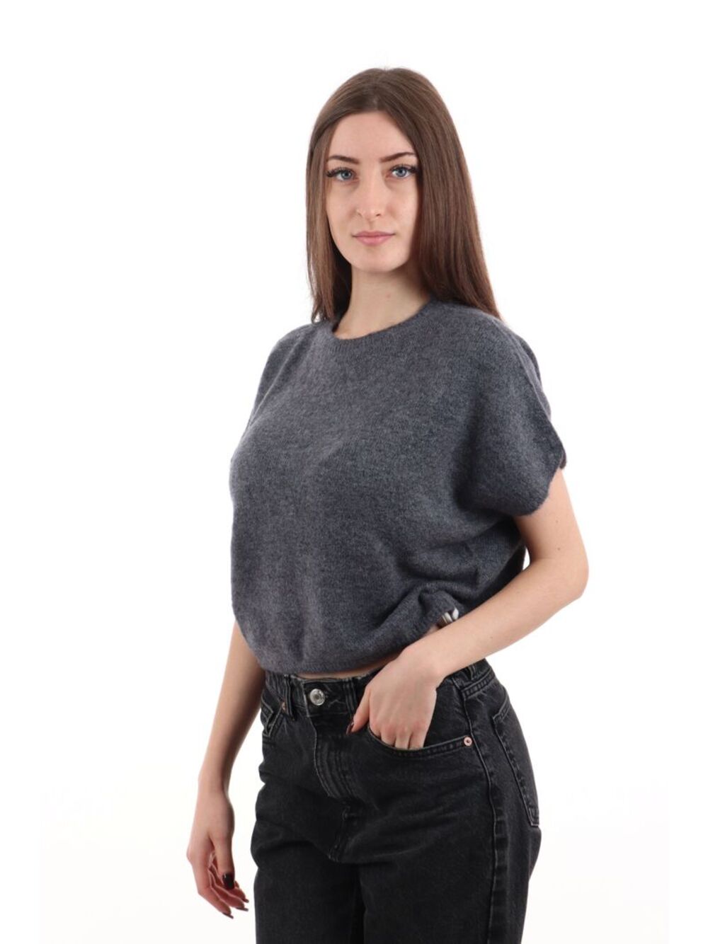 I AM Maglione Donna Mod. 7102 M/C GRIGIO Grigio