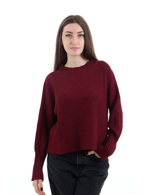 I AM Maglione Donna Mod. 9825 CROP Bordeau