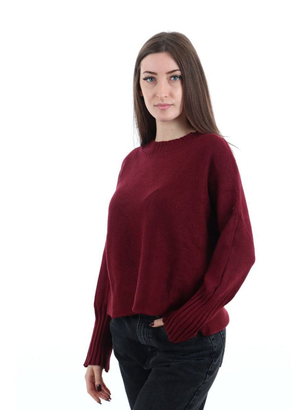 I AM Maglione Donna Mod. 9825 CROP Bordeau