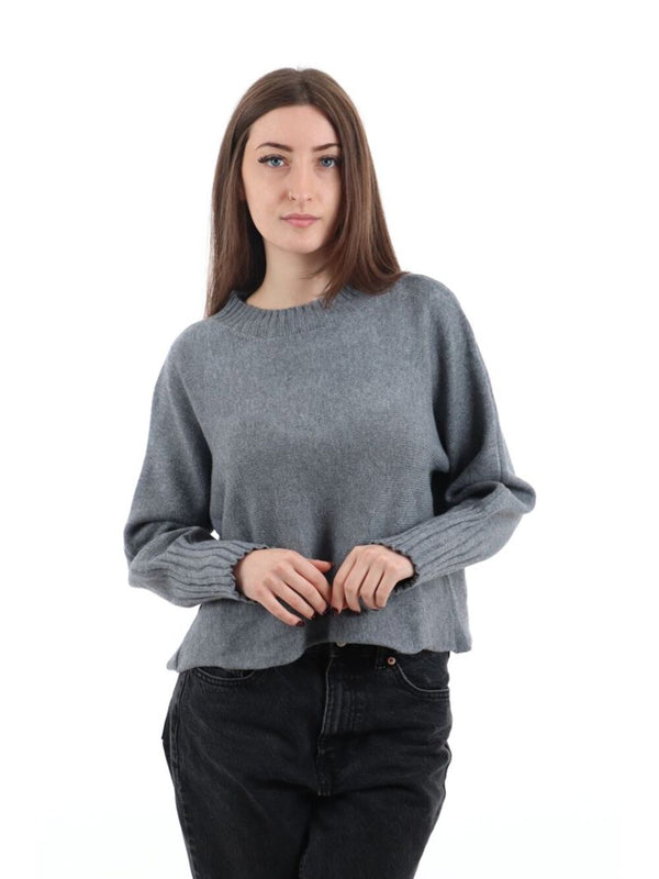 I AM Maglione Donna Mod. 9825 CROP Grigio