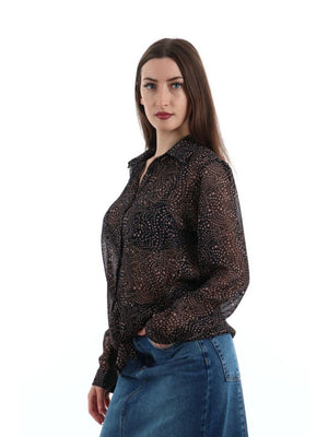 I AM Maglione Donna Mod. 9825 CROP Nero
