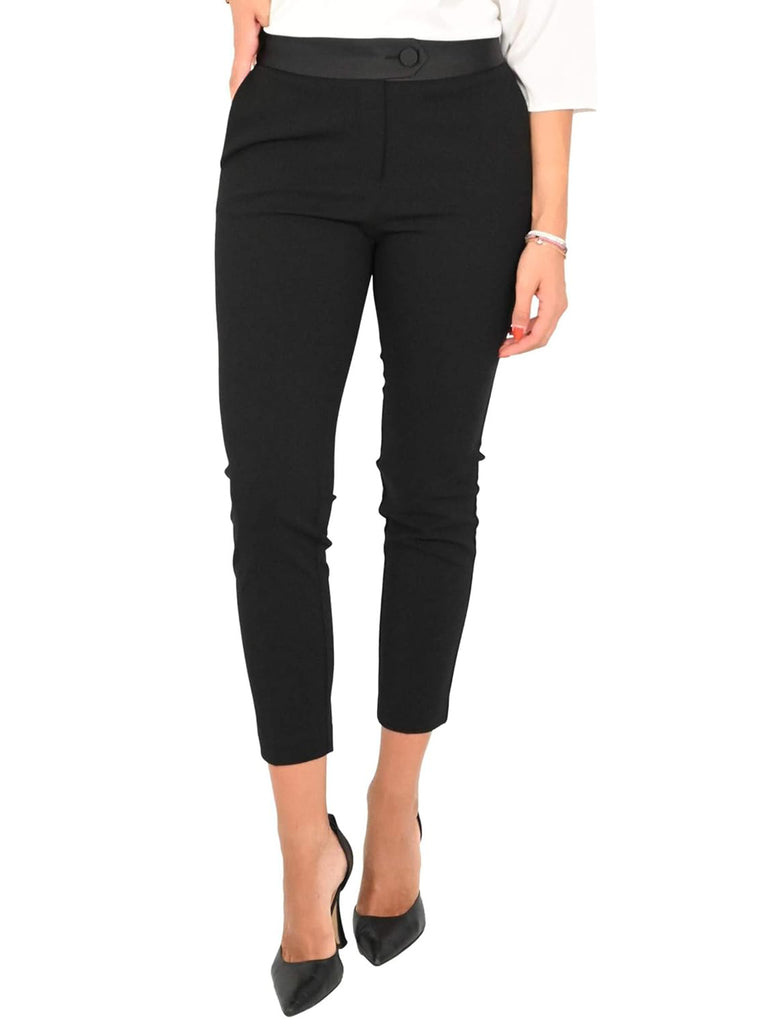Pantalone Nero In Maglia Slim Fit Pantalone Nero In Maglia Slim Fit