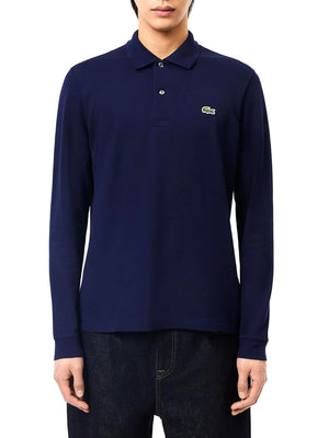 Lacoste Polo Manica Lunga Uomo Mod. L1312 166 Blu