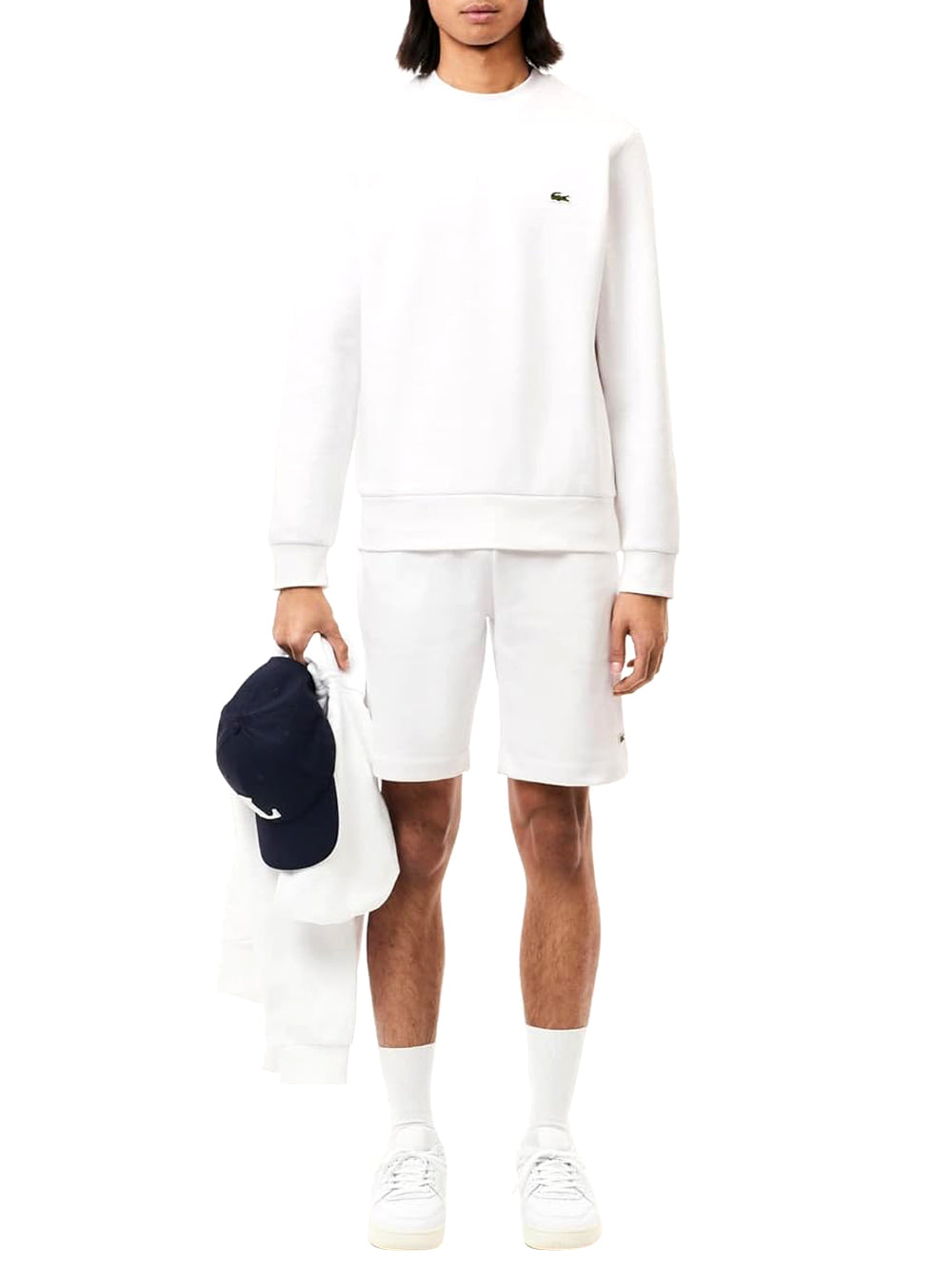 Lacoste Felpa Girocollo Uomo Mod. SH9608 001 Bianco