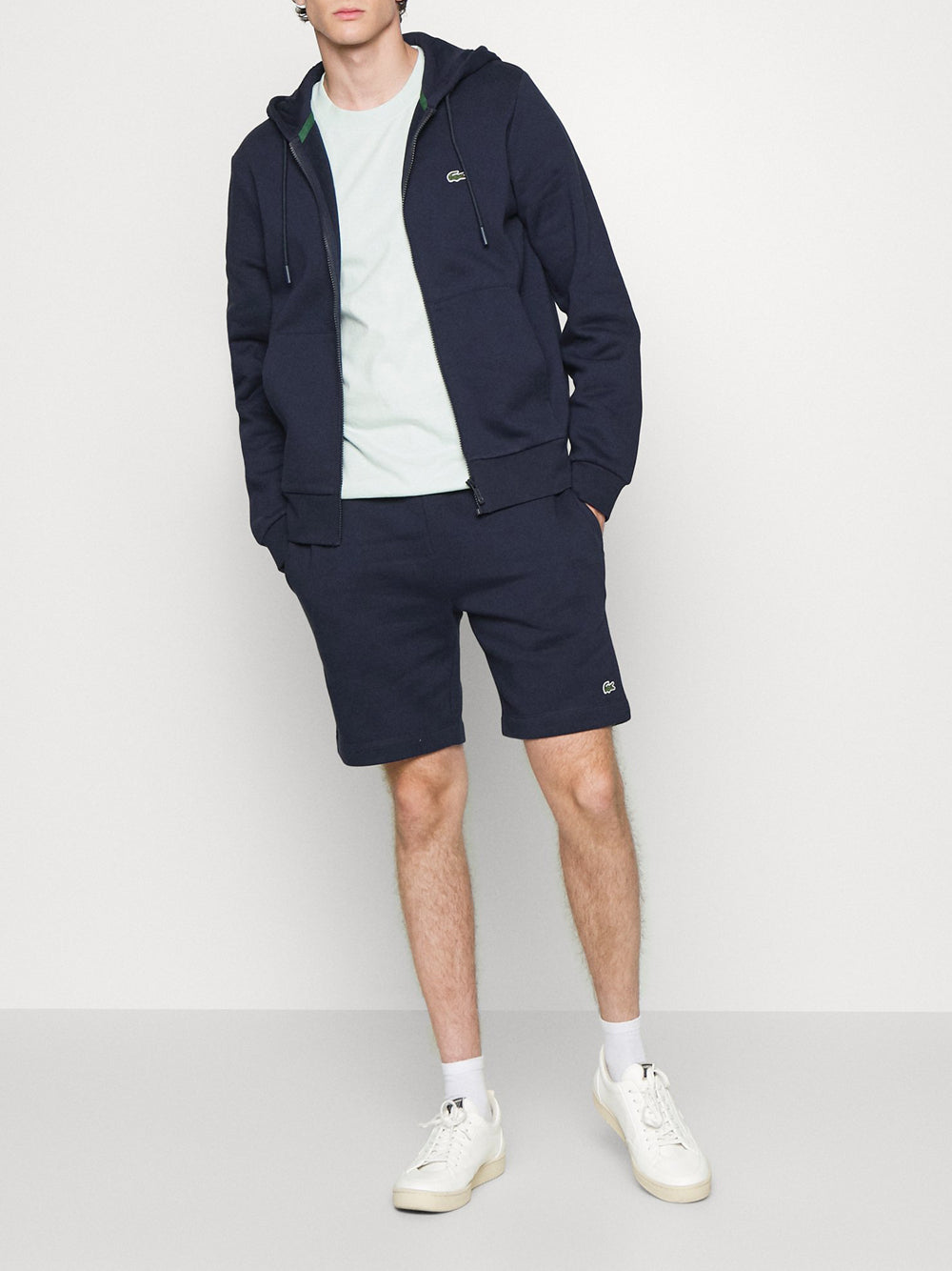 Lacoste Felpa Zip Uomo Mod. SH9626 166 Blu