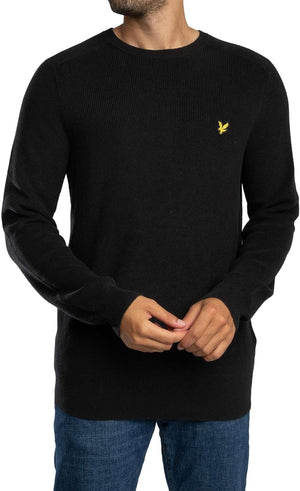 Lyle & Scott Maglione Girocollo Uomo Mod. KN2303 COT-VISC X002 Nero