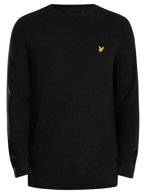 Lyle & Scott Maglione Girocollo Uomo Mod. KN2303 COT-VISC X002 Nero