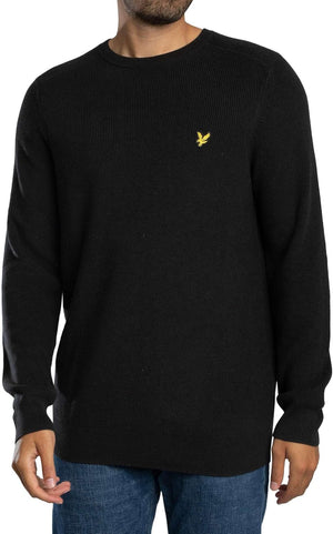 Lyle & Scott Maglione Girocollo Uomo Mod. KN2303 COT-VISC X002 Nero