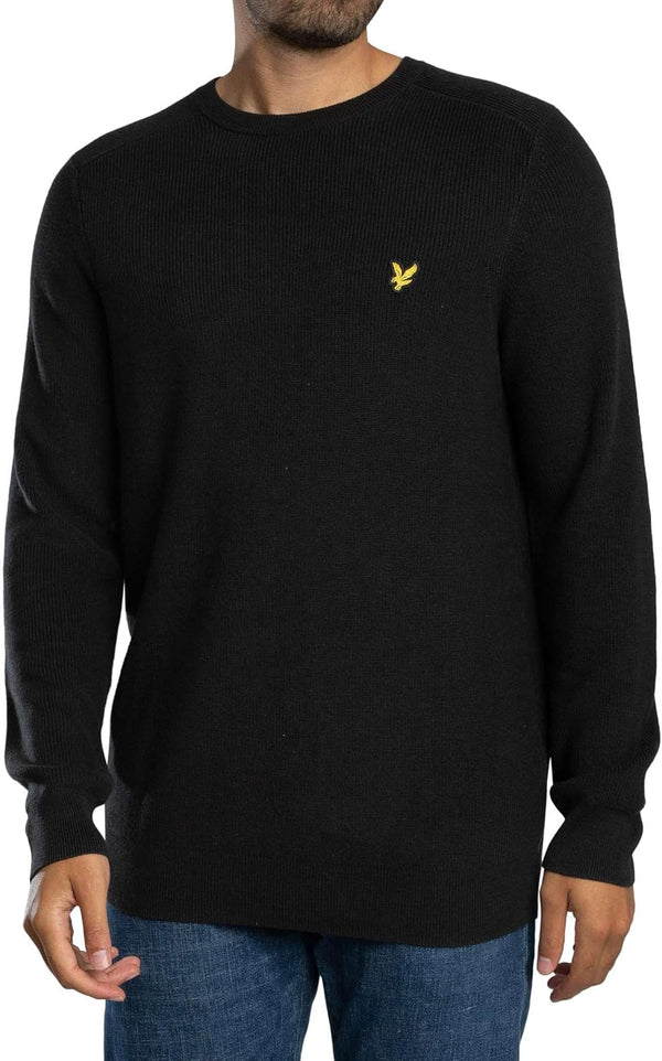 Lyle & Scott Maglione Girocollo Uomo Mod. KN2303 COT-VISC X002 Nero