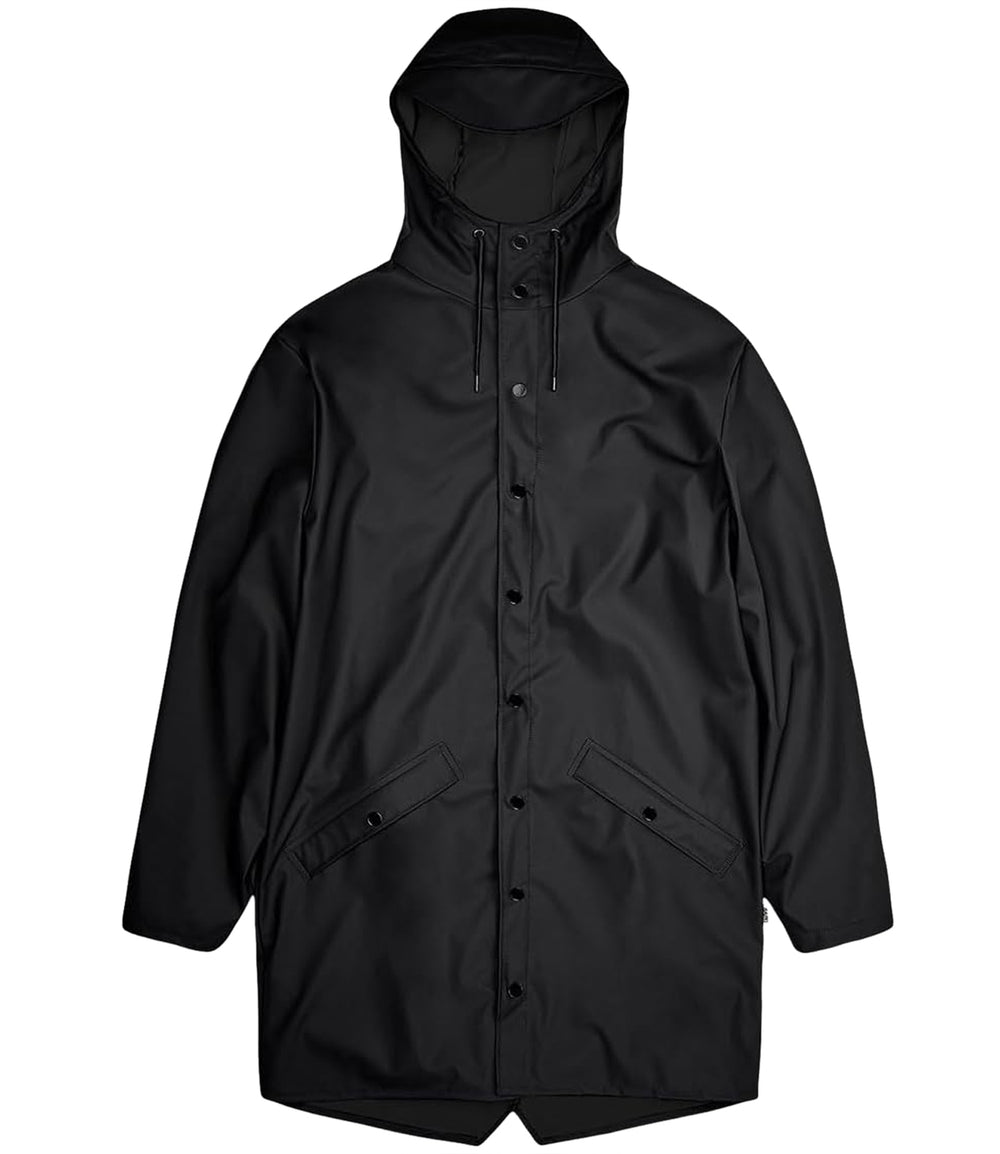 Rains Impermeabile UNISEX Mod. 12020 LONG JACKET 01 BLACK