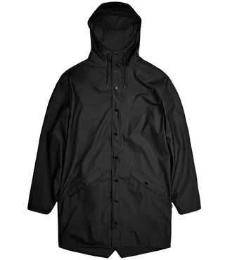 Rains Impermeabile UNISEX Mod. 12020 LONG JACKET 01 BLACK