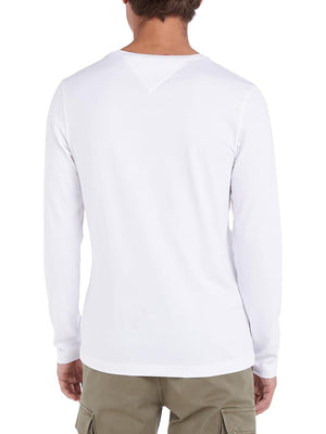 Tommy Hilfiger T-shitr Manica Lunga Uomo Mod. MW0MW10804 YBR Bianco