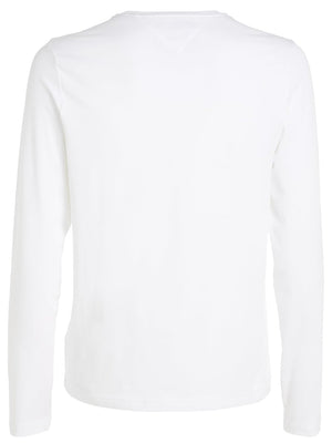 Tommy Hilfiger T-shitr Manica Lunga Uomo Mod. MW0MW10804 YBR Bianco