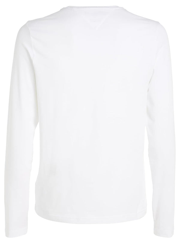 Tommy Hilfiger T-shitr Manica Lunga Uomo Mod. MW0MW10804 YBR Bianco