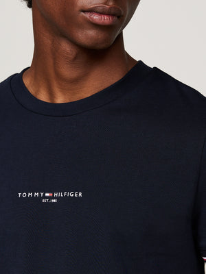 Tommy Hilfiger T-shirt Tommy Logo Tipped Te Uomo Mod. MW0MW32584 DW5 Desert Sky