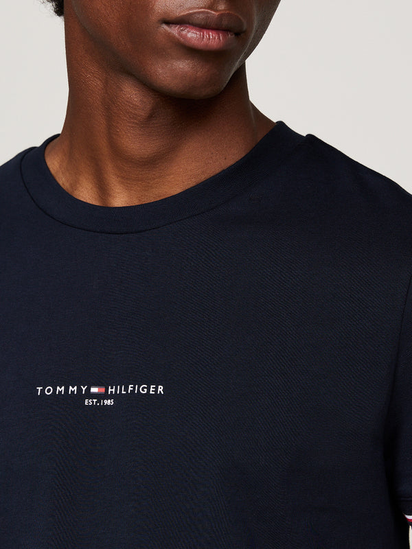 Tommy Hilfiger T-shirt Tommy Logo Tipped Te Uomo Mod. MW0MW32584 DW5 Desert Sky
