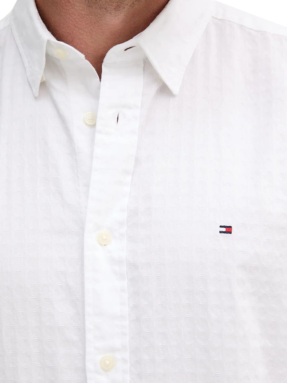 Tommy Hilfiger Camicia m/l Uomo Mod. MW0MW39446 YCF Bianco