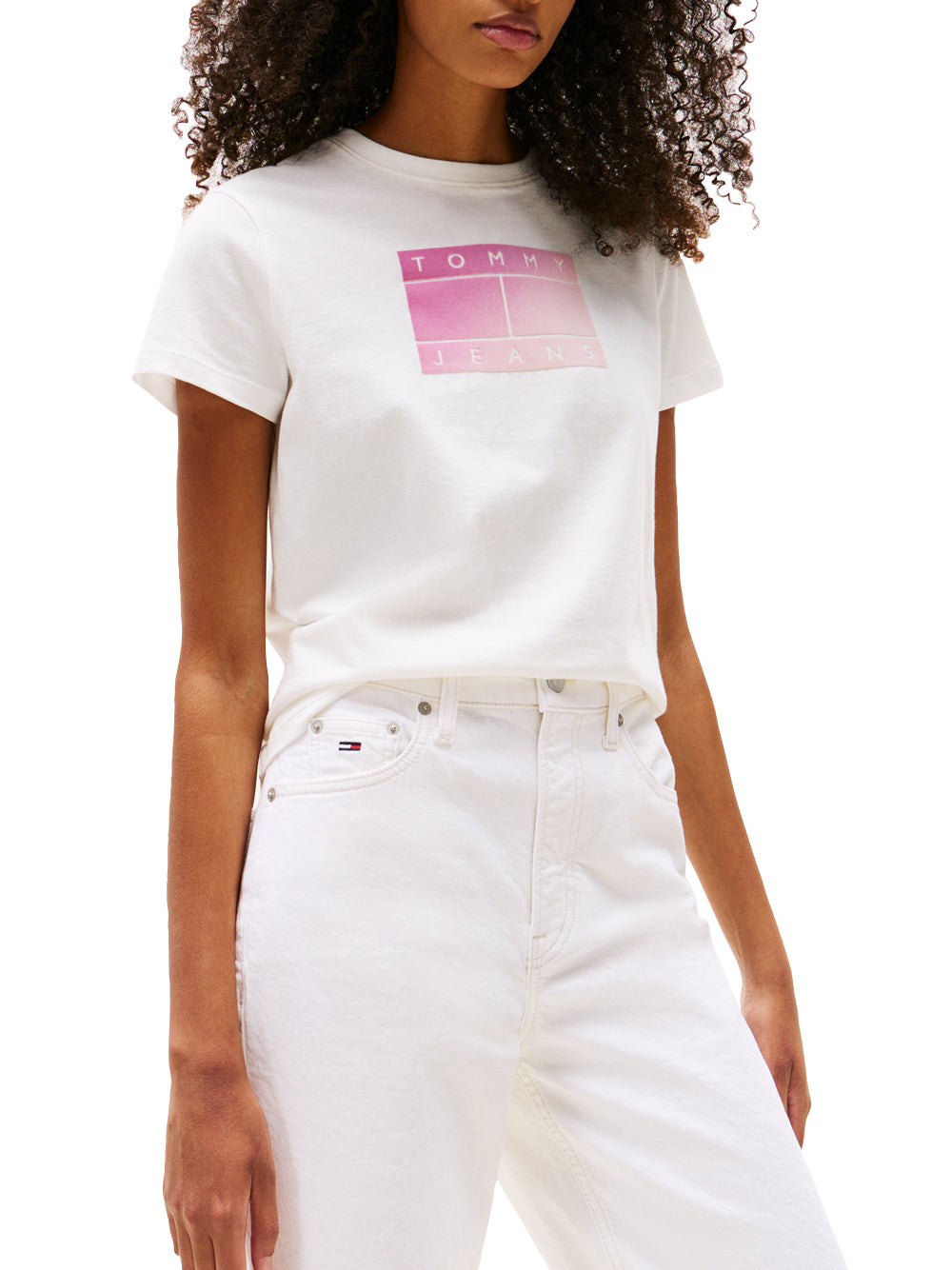 Tommy Hilfiger T-shirt Donna Mod. DW0DW20905 YBL Bianco