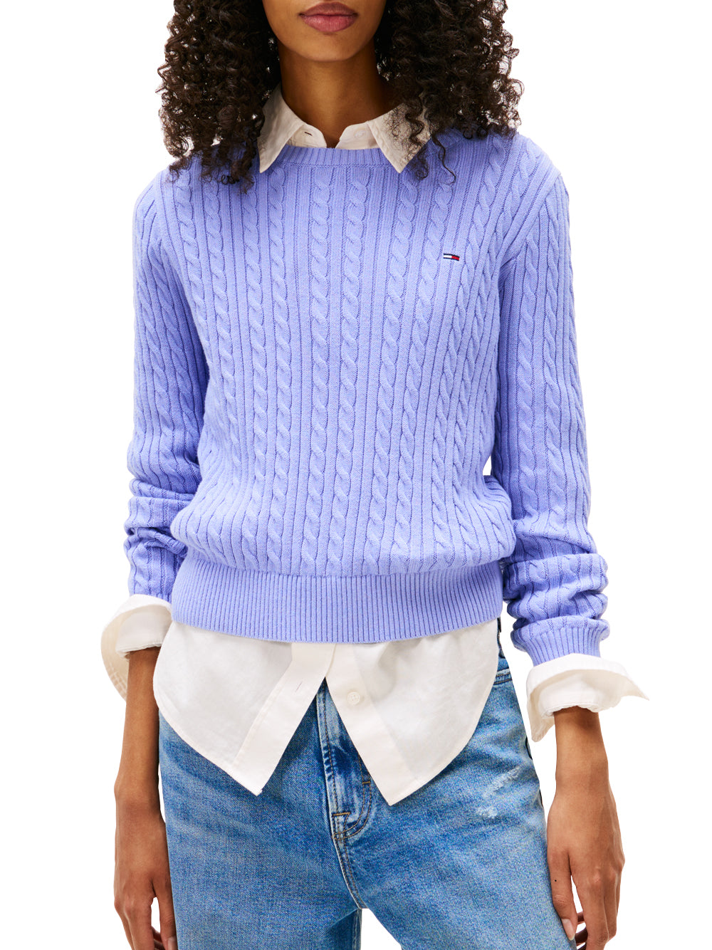 Tommy Hilfiger Maglia Donna Mod. DW0DW22165 C5Z Celeste
