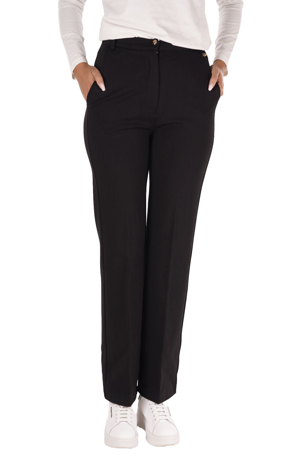 Yes Zee Pantalone Donna Mod. P368 CE00 0801 Nero