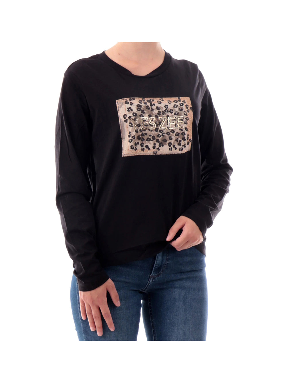 Yes Zee T-shitr ml Donna Mod. T004 JX00 0801 Nero