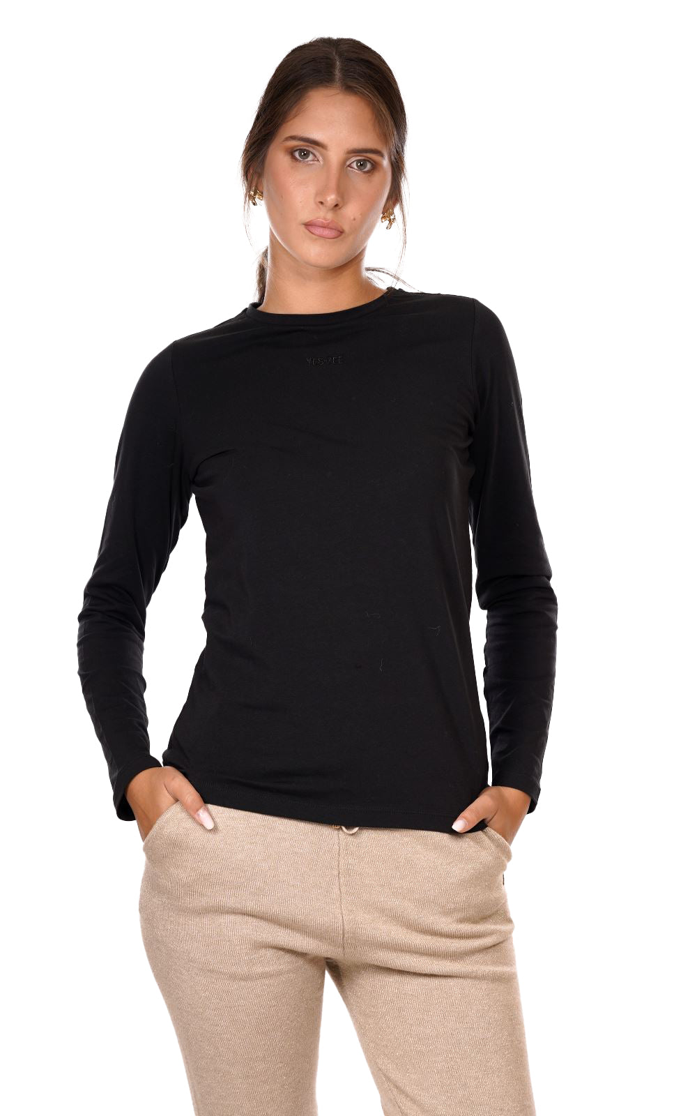 Yes Zee T-shitr ml Donna Mod. T034 S700 0801 Nero