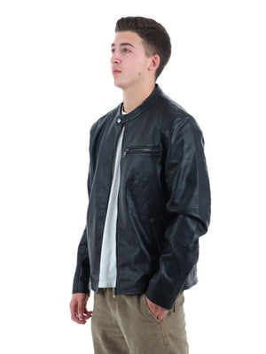 YOS Giubbotto pelle Uomo Mod. 002TOTTENAM ECO-PELLE NERO Nero