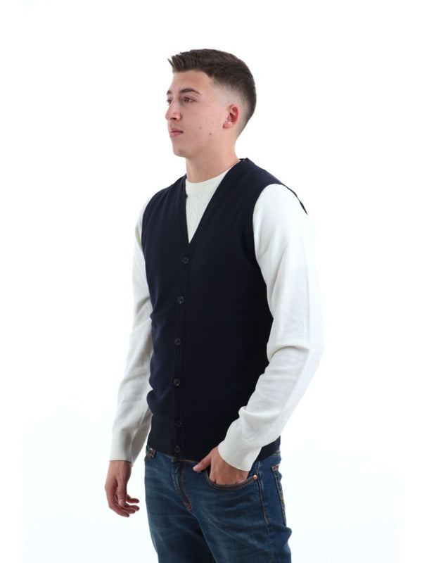 YOS Gilet Uomo Mod. 3002900 VISCOSA-BOT 205 Blu