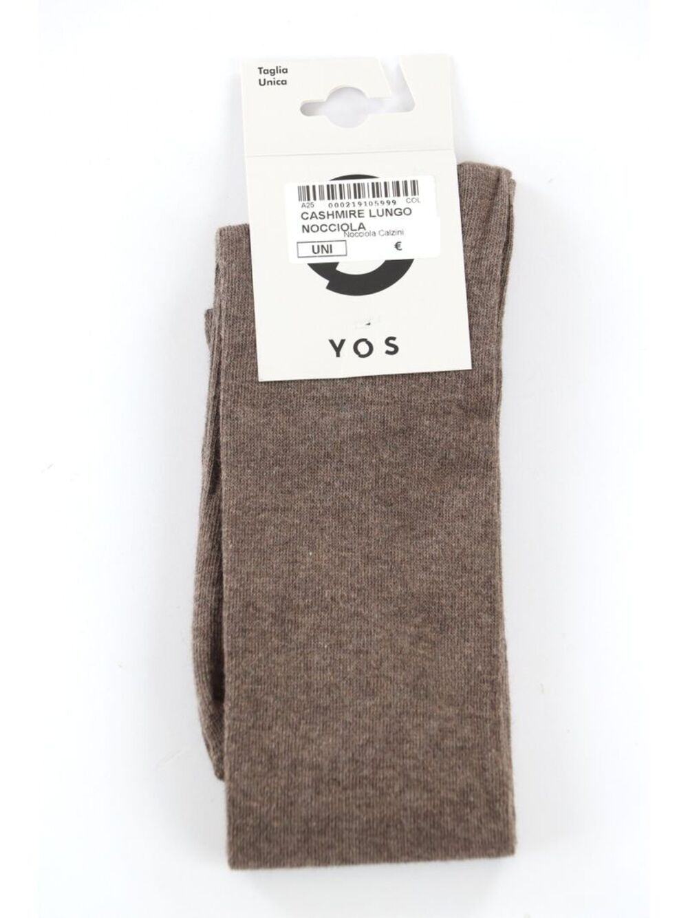 YOS Calzini UNISEX Mod. CASHMERE LUNGO NOCCIOLA