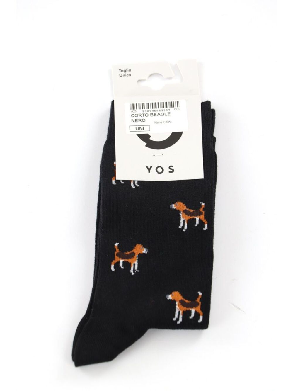YOS Calzini UNISEX Mod. CORTO BEAGLE NERO
