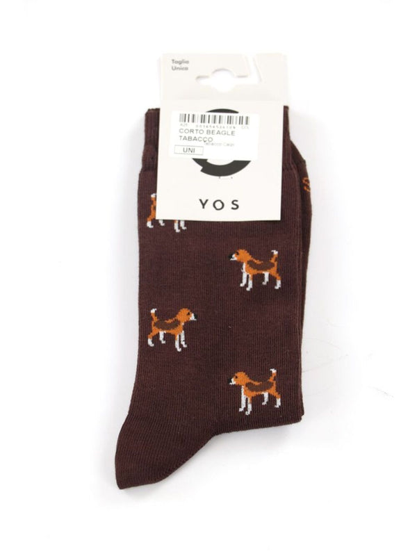 YOS Calzini UNISEX Mod. CORTO BEAGLE TABACCO