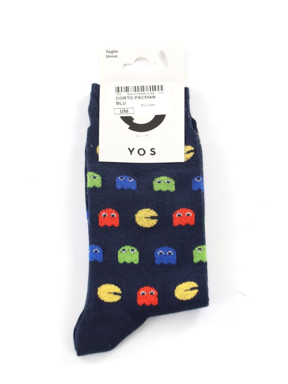 YOS Calzini UNISEX Mod. CORTO PACMAN BLU