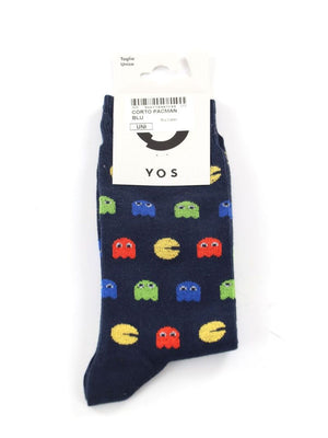 YOS Calzini UNISEX Mod. CORTO PACMAN BLU