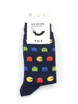 YOS Calzini UNISEX Mod. CORTO PACMAN BLU
