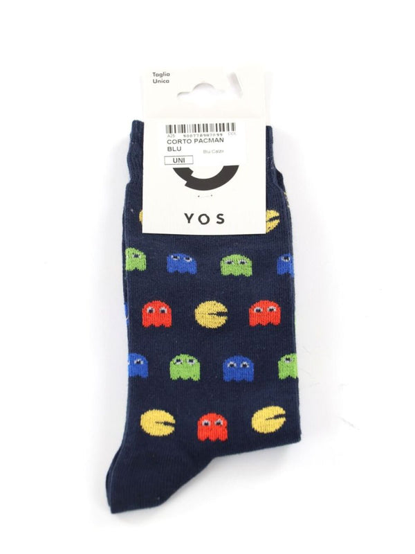 YOS Calzini UNISEX Mod. CORTO PACMAN BLU