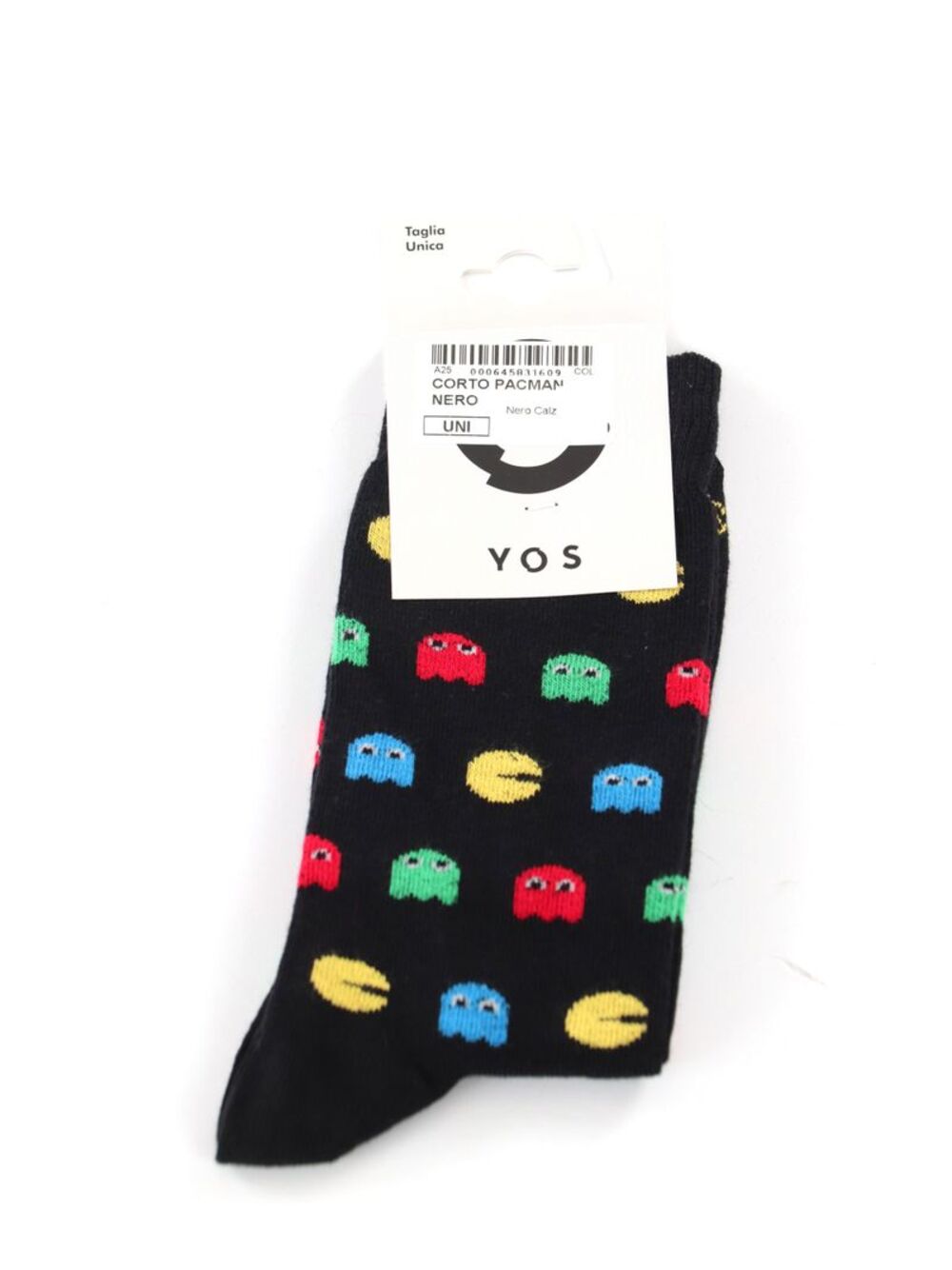 YOS Calzini UNISEX Mod. CORTO PACMAN NERO