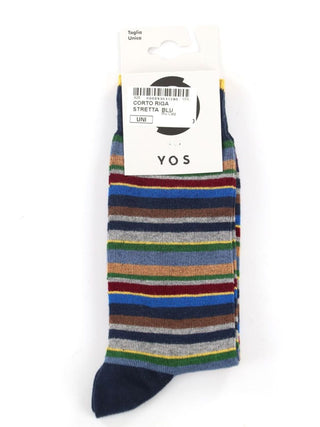 YOS Calzini UNISEX Mod. CORTO RIGA STRETTA BLU