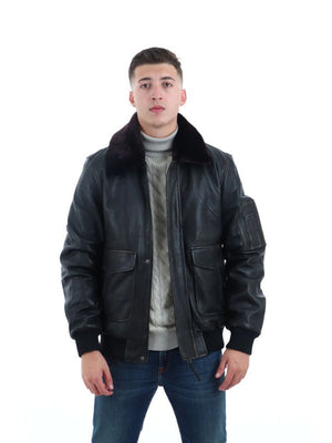 YOS Giubbotto pelle Uomo Mod. GB010576U NERO Nero