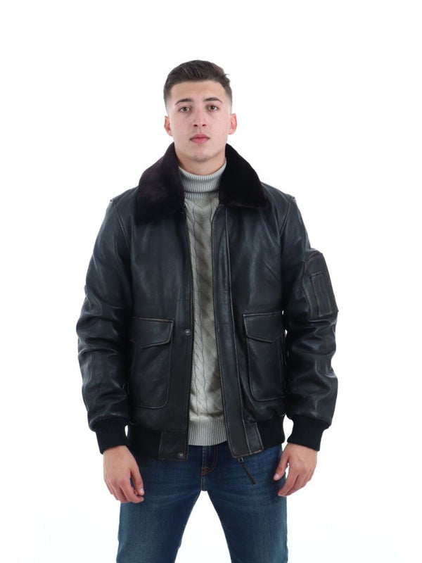 YOS Giubbotto pelle Uomo Mod. GB010576U NERO Nero